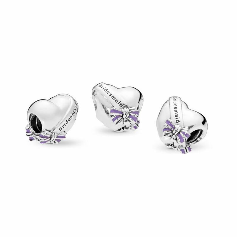 Pandora Best Bridesmaids Charm Ireland - Sterling Silver/Enamel/Purple - 652730RYH